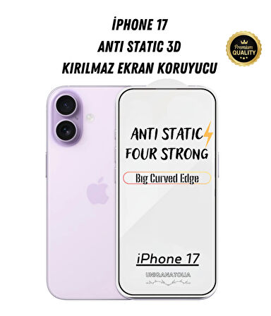 iPhone 17 Anti-Static 3D Toz Tutmayan Kırılmaz Ekran Koruyucu