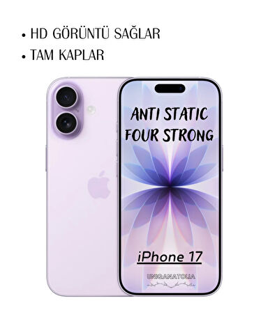 iPhone 17 Anti-Static 3D Toz Tutmayan Kırılmaz Ekran Koruyucu