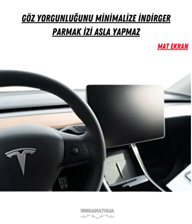 Tesla Model 3 ve Model Y Navigasyon ve Multimedya Uyumlu Mat Ekran Koruyucu
