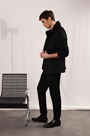 DeFacto Gabardin Jogger Pantolon Duble Paça Beli Lastikli Cepli Y2651AZ24AUBK27