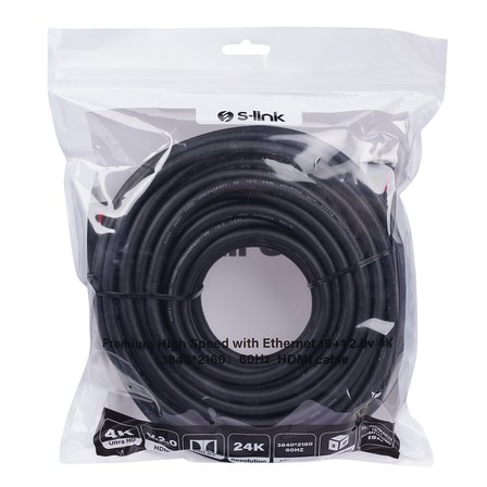 Sl-Hdm4K15 19+1 Hdmi To Hdmi 15 Metre Metal V2.0 4K (4096-2160) 30Hz Kablo