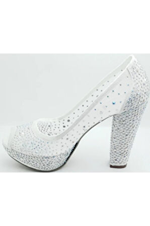 Kadın Sedef Taşlı Abiye Topuklu Ayakkabı 586398