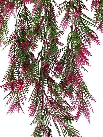 Yapay Çiçek Sarkan Çiçek Yeşil Bordo Fern725 Yapay Sarmaşık  70*30cm UV Katkılı Güneşe Dayanıklı