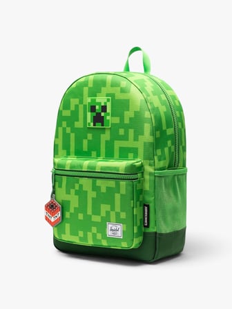 Herschel x Minecraft Heritage Genç  Su İtici Kumaş Sırt Çantası, 8 -12 Yaş, 26 L Uniseks Yeşil Çanta - 11794