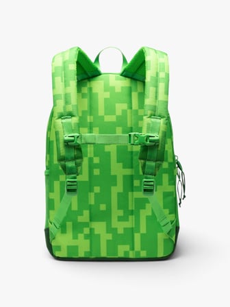 Herschel x Minecraft Heritage Genç  Su İtici Kumaş Sırt Çantası, 8 -12 Yaş, 26 L Uniseks Yeşil Çanta - 11794