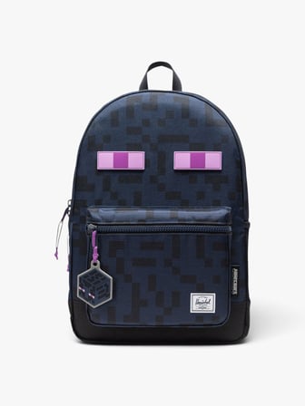 Herschel x Minecraft Heritage Genç  Su İtici Kumaş Sırt Çantası, 8 -12 Yaş, 26 L Uniseks Siyah Çanta - 11794