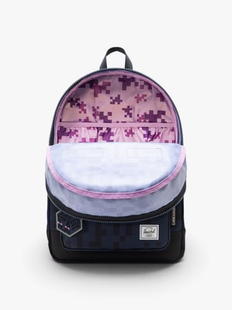 Herschel x Minecraft Heritage Genç  Su İtici Kumaş Sırt Çantası, 8 -12 Yaş, 26 L Uniseks Siyah Çanta - 11794