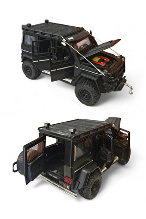 Çek Bırak Işıklı Ve Sesli Off Road Jeep 23 cm Çekme Halat İpli Metal Kasa Açılabilir Kapılar