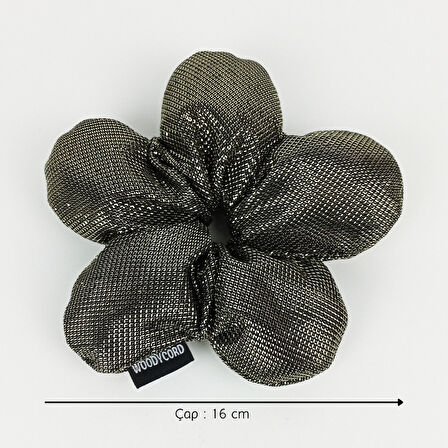 Woodycord El Yapımı Bronz Pofuduk Scrunchie Topuz Tokası