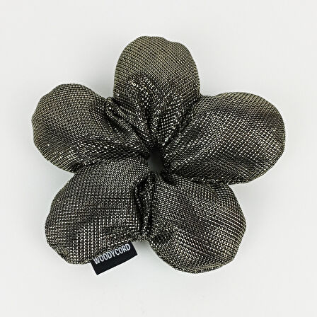 Woodycord El Yapımı Bronz Pofuduk Scrunchie Topuz Tokası
