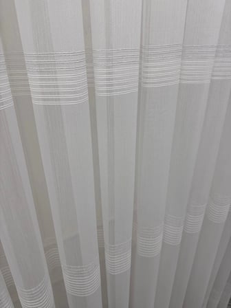 NİVEMESHOME YENİ SEZON GÜMÜŞ SİMLİ 3 BANTLI  1/2,5 PİLELİ TÜL PERDE APM