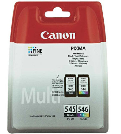 Canon PG-545/CL-546 Siyah Ve Renkli Orjinal Multi Paket Kartuş 