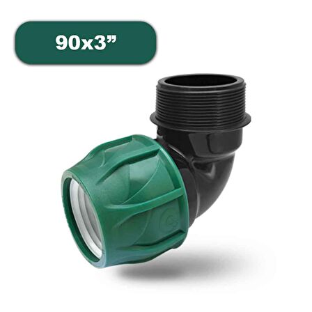 POELSAN  KABLİN ERKEK DİRSEK 90x3" SULAMA BORUSU BAĞLANTI MALZEMELERİ