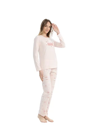 U.S. Polo Assn. Kadın Uzun Kollu Yuvarlak Yaka Pijama Takımı S25122