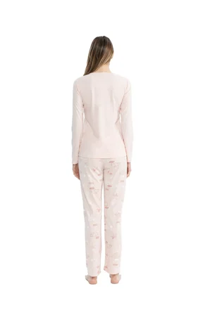 U.S. Polo Assn. Kadın Uzun Kollu Yuvarlak Yaka Pijama Takımı S25122