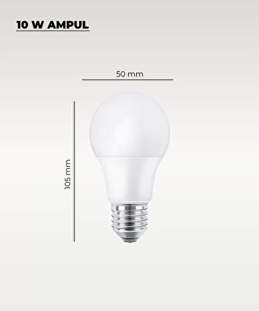 10W Ampul Gün Işığı 4000K  - 10 Adet