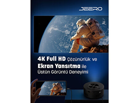 JEERO Mini Ev Sinema Projeksiyon Cihazı Türkçe Menü (Ceptetaşınabilir)