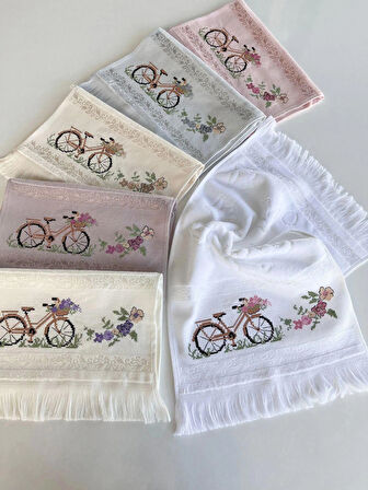 MYSOFT 30X50 RENKLİ NAKIŞLI HAVLU - BİSİKLET