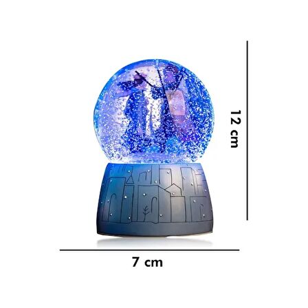 Işıklı ve Müzikli Kavuşan Aşıklar Kar Küresi