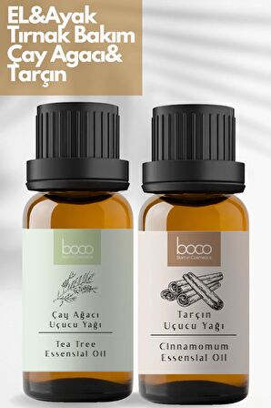 El, Ayak Ve Tırnak Bakımı Için 2'li Avantajlı Paket Tarçın Ve Çay Ağacı Uçucu Yağı %100 Saf 15 ml