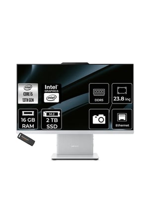 Ideacentre 24IRH9 i5 13420H 16GB RAM 2TB SSD 23.8" FHD 100Hz FreeDOS F0HN0054TRP309 All In One Bilgisayar + Per4 USB