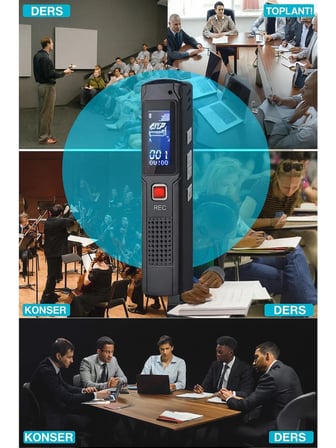  8 GB Dijital Ses Kayıt Cihazı Stereo Kayıt Tek Tuşla Kullanım Minimal Tasarım, Maksimum Ses Kalitesi
