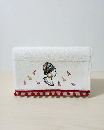 Afrika Etnik Desenli El Yüz Havlusu 30x50(100% Pamuk)