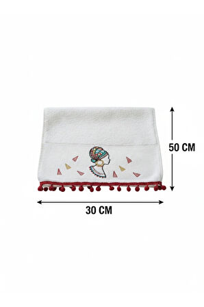 Afrika Etnik Desenli El Yüz Havlusu 30x50(100% Pamuk)