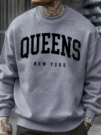 Queens New York Mektup Tasarım Erkek Tişörtü Moda Bol Giysiler Günlük Bisiklet Yaka Tüm Maç Ü