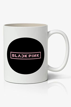 Black Pink Logolu Beyaz Anime Kupa Bardak Sevgiliye Arkadaşa Hediye