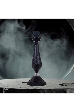 Siyah Metal Abajur Ayağı Klasik Model Desenli Şık Tasarım Ayk00245