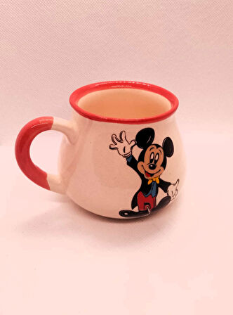 Mickey Mouse Baskılı Seramik El Yapımı Mug Kupa