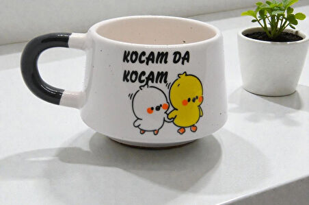 Kocamda Kocam Baskılı Seramik Kupa Bardak 200 ml | Eşe Özel Hediye | Doğum Günü Yıl Dönümü | Yeni Yıl Hediyesi