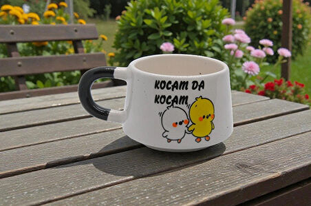 Kocamda Kocam Baskılı Seramik Kupa Bardak 200 ml | Eşe Özel Hediye | Doğum Günü Yıl Dönümü | Yeni Yıl Hediyesi