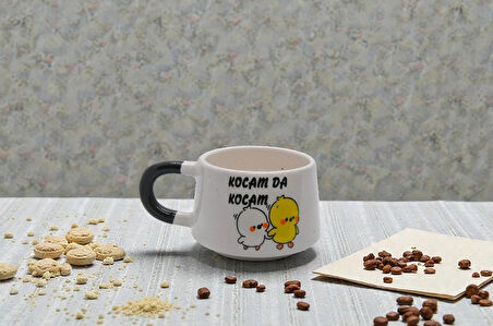 Kocamda Kocam Baskılı Seramik Kupa Bardak 200 ml | Eşe Özel Hediye | Doğum Günü Yıl Dönümü | Yeni Yıl Hediyesi