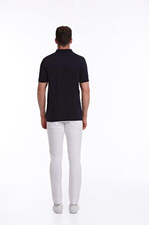 Lacivert Regular Fit %100 Pamuk Polo Yaka Tişört | M