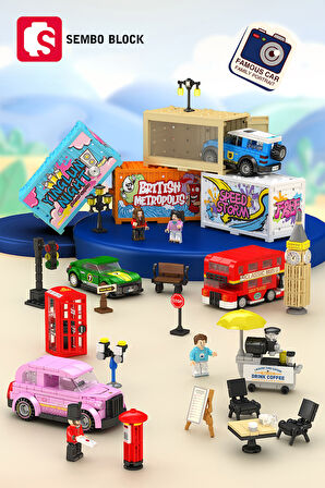 Sembo Block Famous Cars Londra Çift katlı otobüs 236 Parça Yapı blokları Lego ile uyumlu (714514)