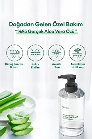 Hyaluronik Asitli Nemlendirici Aloe Vera Jeli KUNDAL Real Aloe Vera Waterful Moisture Shooting Gel