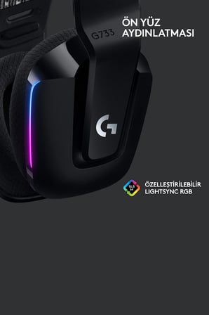 981-000864 G733 Siyah 7.1 Surround Rgb Mikrofonlu Lightspeed Kablosuz Gaming Kulaklık