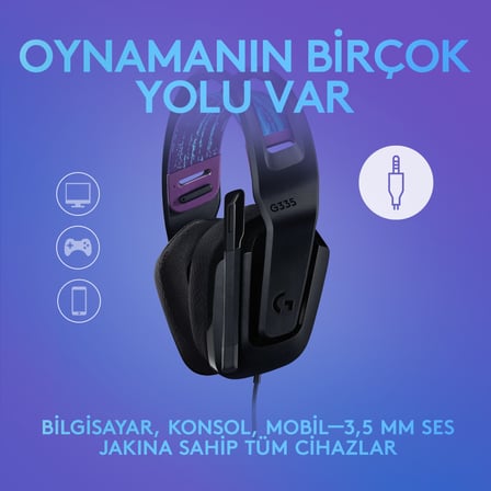 981-000978 G335 Siyah Gaming Oyuncu Kulaklığı