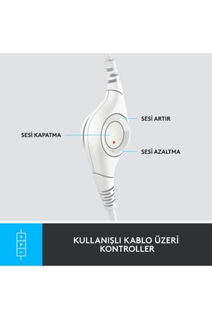 981-001286 H390 Beyaz Usb Mikrofonlu Kulaklık