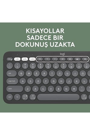 920-011859 K380S Pebble Keys 2 Bluetooth Siyah Kablosuz Klavye