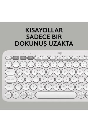 920-011860 K380S Pebble Keys 2 Bluetooth Beyaz Kablosuz Klavye