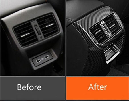 Honda  Civic FE1 2022+ Uyumlu Arka Klima Panel Kaplama - Karbon