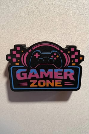 Gamer Zone / Oyuncu Bölgesi Tasarımlı Dekoratif Aydınlatma (23x16cm)