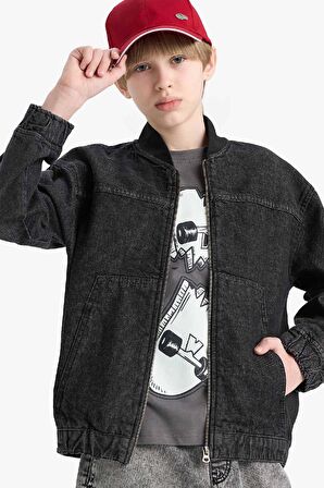 DeFacto Erkek Çocuk Kolej Yaka Bomber Jean Ceket D6538A825SPNM36