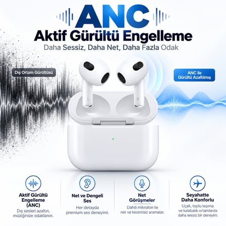 Air 4 Pro ANC (2026) 4.Nesil Aktif Gürültü Engelleyici Premium Bluetooth Kulaklık