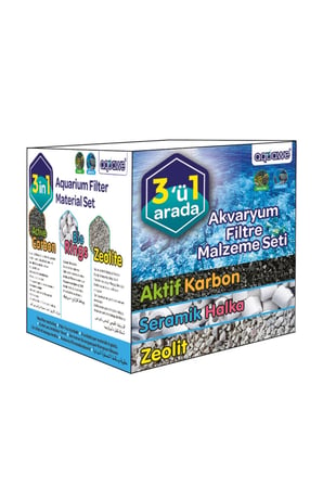 Akvaryum Filtre Seti (3 In 1) 300 Gr Aktif Karbon+350 Gr Bio Ri̇ng+500 Gr Zeolite