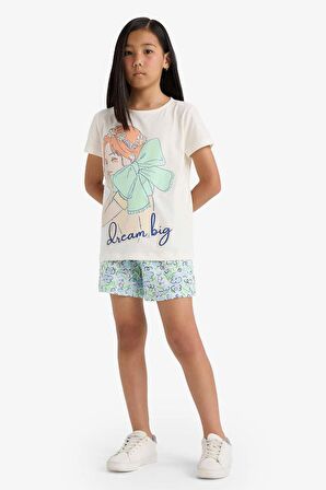 Kız Çocuk Regular Fit Baskılı 2'li Pijama Takımı