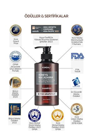 Kırılma Karşıtı, Besleyici Şampuan Kundal Honey & Macadamia Nature Shampoo 500ml (Pink Grapefruit)